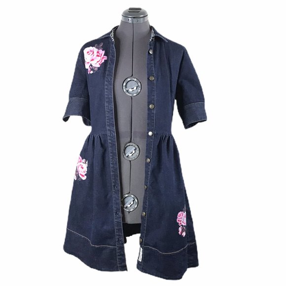 # Kate Spade - Broome Street Denim Rose Dress Sz 6 - Picture 2 of 14